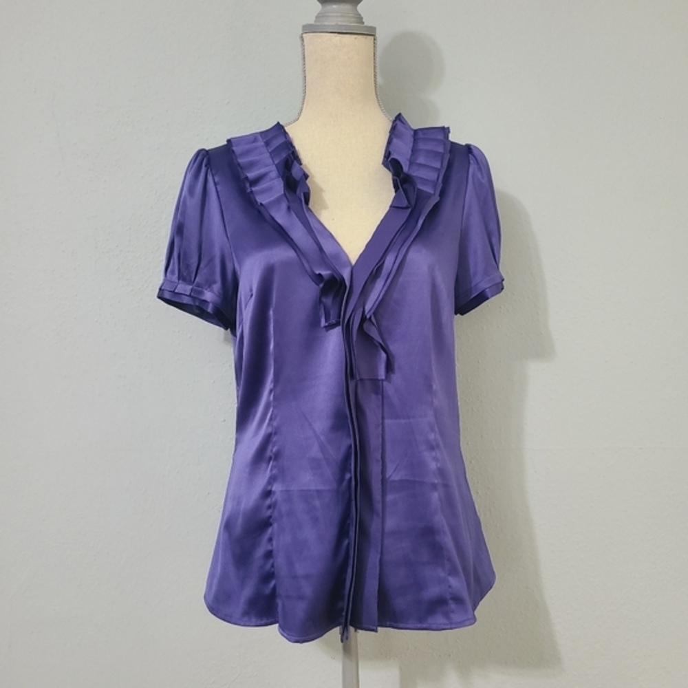 BCBG MaxAzria Purple Satiny Sjort Sleeve NWOT‎ Size Medium
